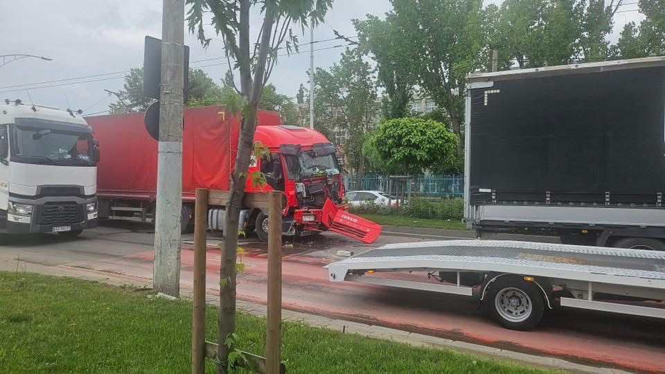 blocat de un accident rutier