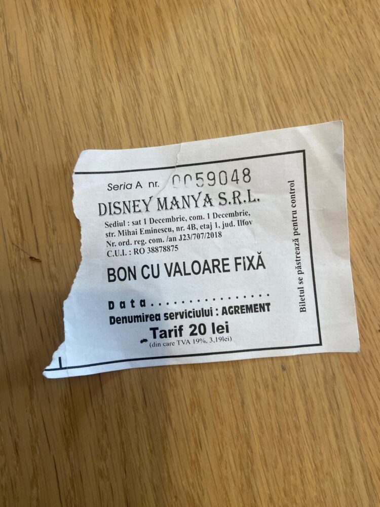 Bonul cu valoare fixă pe care l-am primit