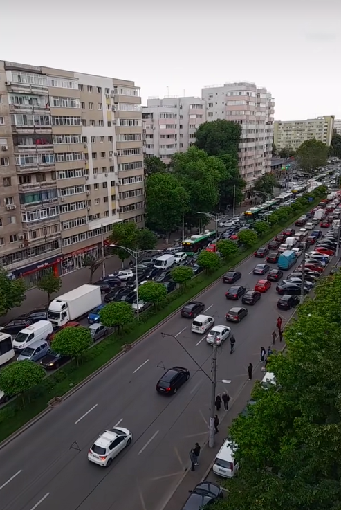 blocat de un accident rutier