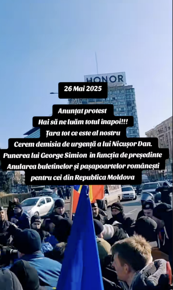 protest al susținătorilor lui George Simion