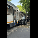Circulaţia tramvaielor pe Strada Preciziei Preciziei, blocată în urma unui accident. Foto: Info trafic București și Ilfov