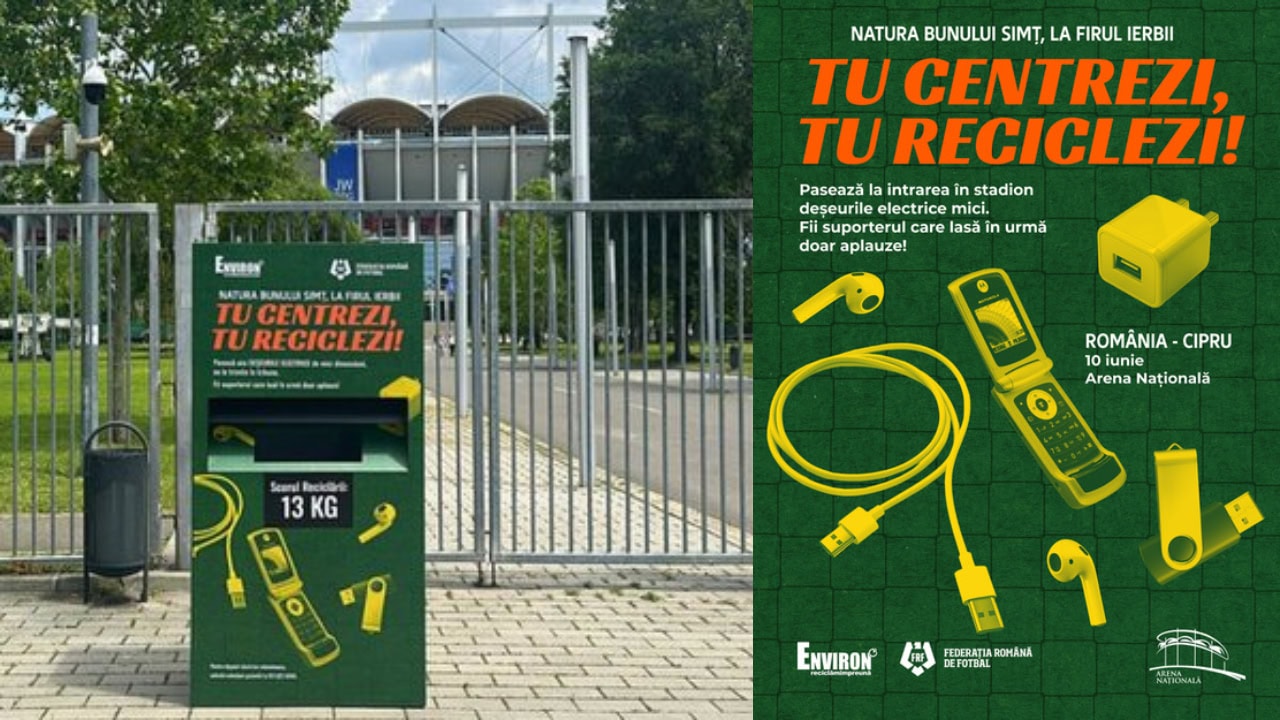 Suporterii Naționalei sunt încurajați să recicleze aparate electrice înainte de meciul cu Cipru.