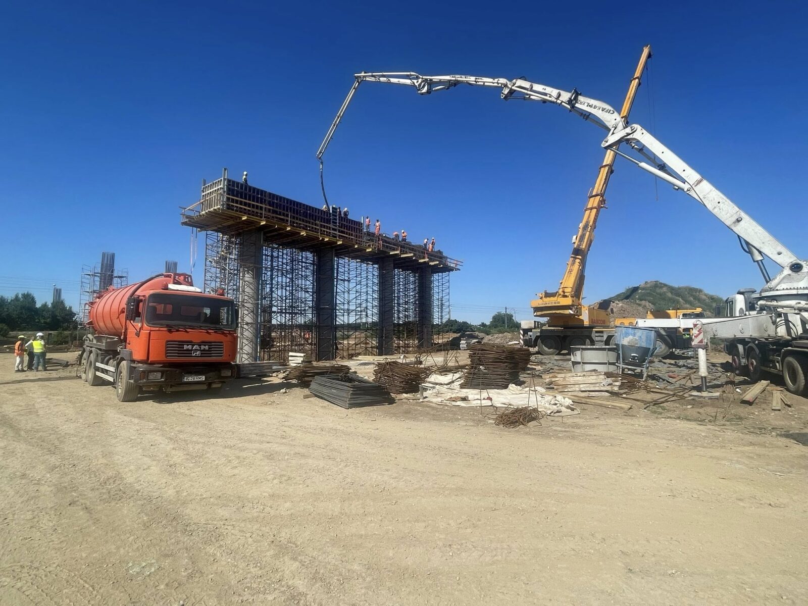 Autostrada București | Se lucrează la șase pasaje din lotul 3 al A0 Nord. Foto: FB/ Ionel Scrioșteanu