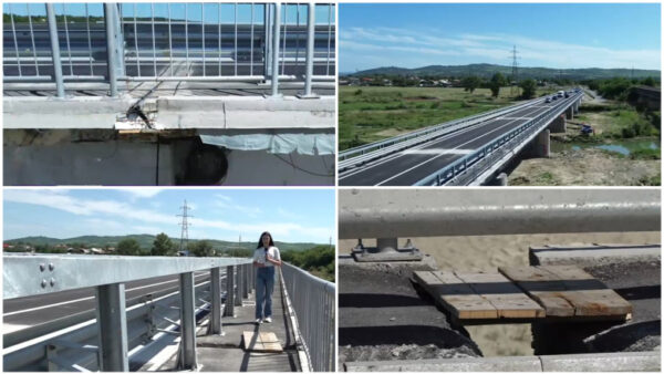 Pod cu „defecte”, dat în circulație pe alternativa spre Brașov a DN1. Foto: Observatorul Prahovean