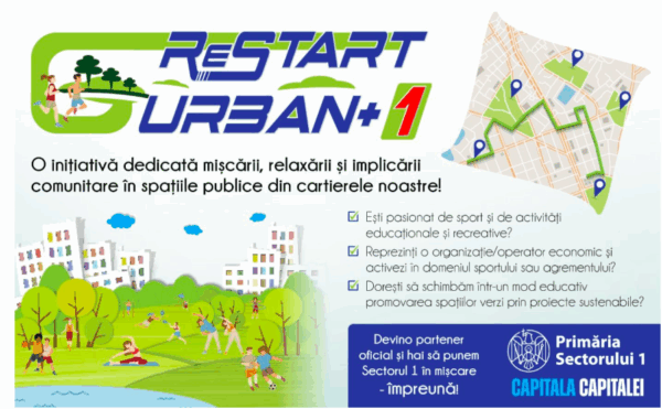 Sectorul 1 | Proiectul „ReStart Urban + 1" transformă spațiile publice în locuri pentru activități în aer liber. FOTO: PS1