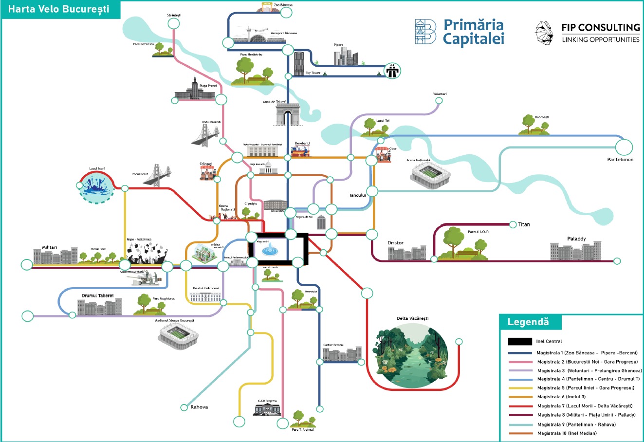 Pistele de biciclete ar putea tăia din parcări, benzi auto, spații verzi și trotuare. Ce trebuie să știi despre Masterplanul Velo