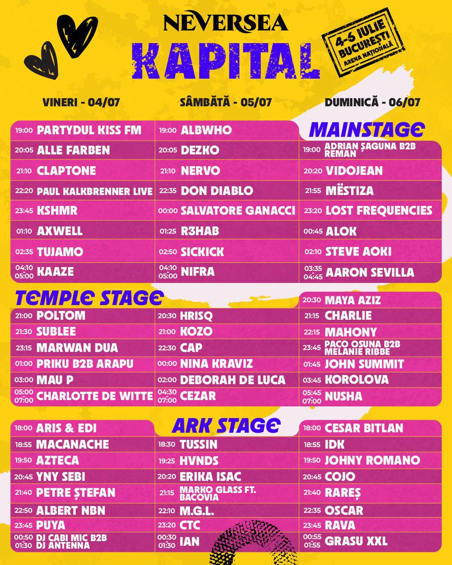 Începe Neversea Kapital. Programul concertelor
