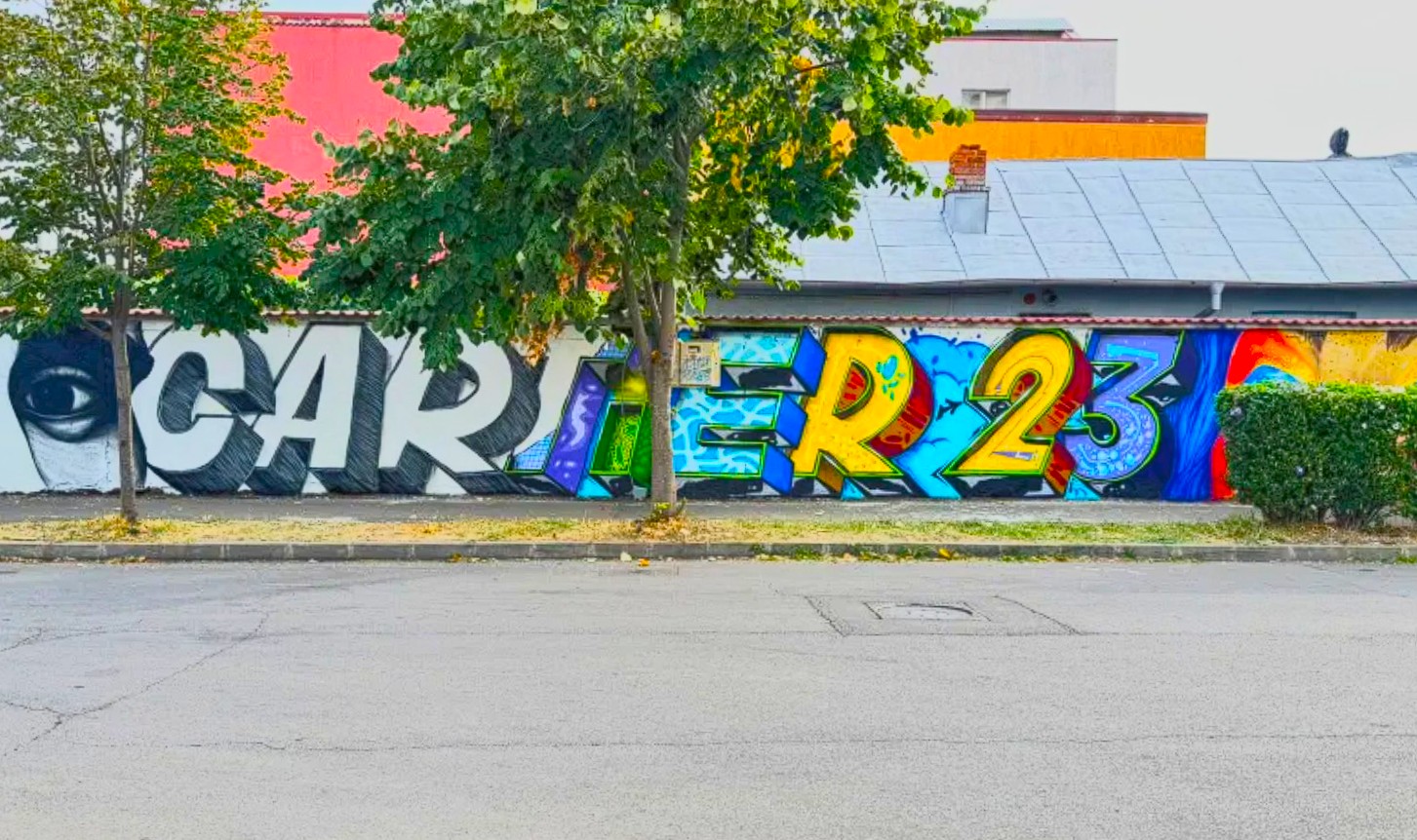 Street art în cartierul 23 August. Foto: Bucharest Street Art Festival (Artişti: Razew & Alin Mihai)