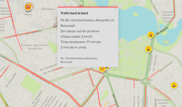 Trafic paralizat la Arcul de Triumf din cauza unor lucrări. Firma a fost amendată de Brigada de Poliție Rutieră