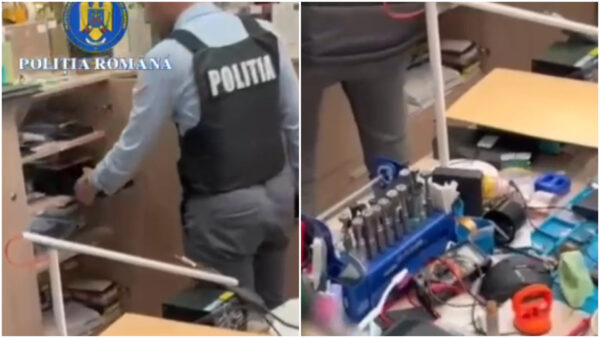 Poliția Română piese și telefoane contrafăcute la un service