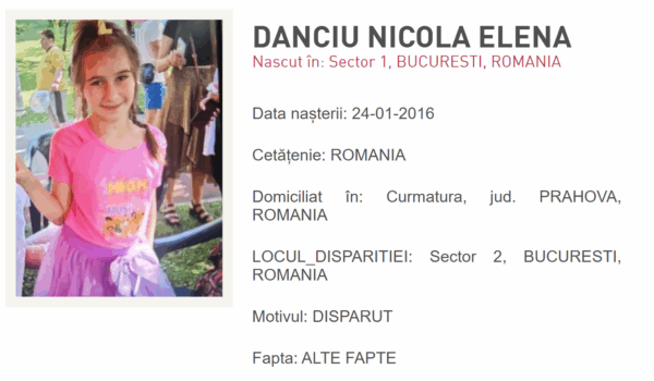 Copil de nouă ani, dispărut în Capitală. Foto: Poliția Română
