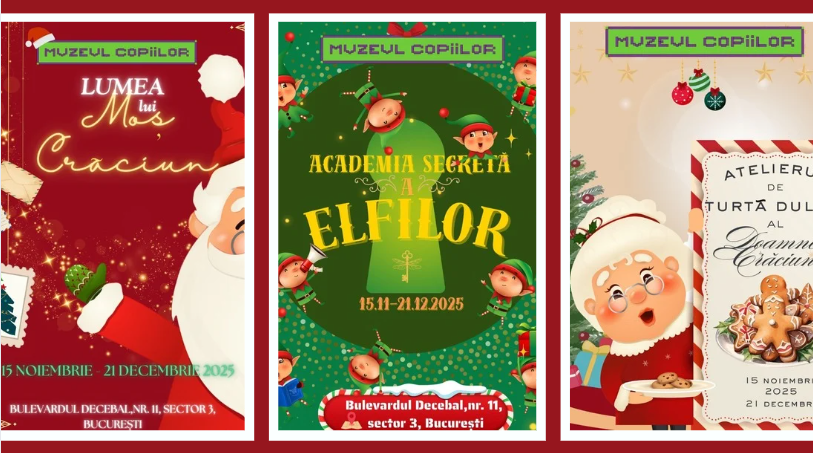 Expoziţii şi ateliere de Crăciun la Muzeul Copiilor, din 15 noiembrie. Cât costă biletele. Foto: Colaj/ Proedus