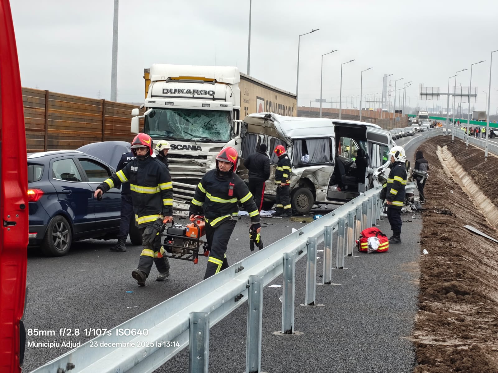 Accident pe A7, la două ore de la inaugurare. Foto: FB/ Moldova vrea autostrada