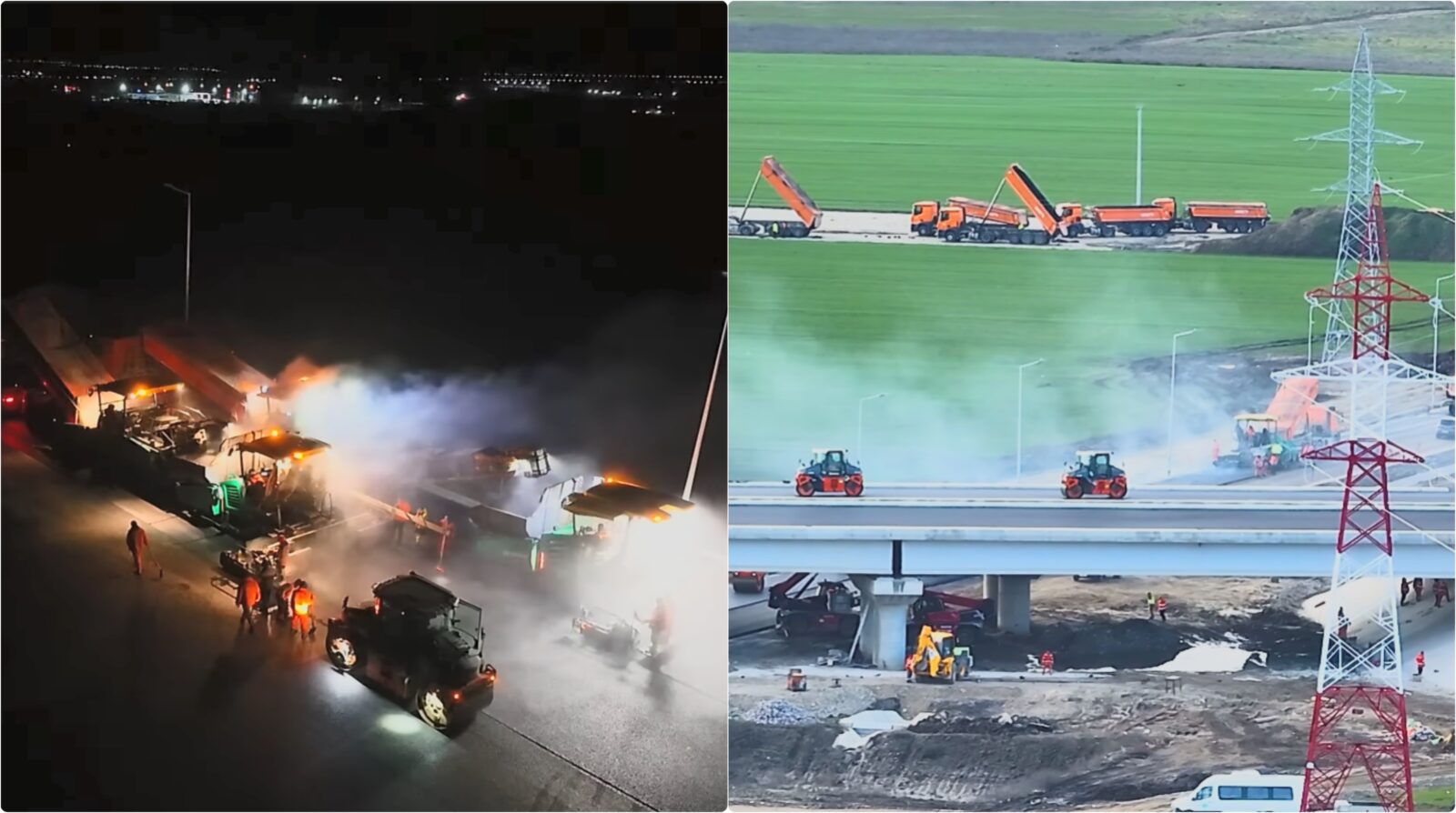 Lucrări nocturne, pe datorie, la Autostrada Moldovei | Nodul de la Tișița, către Panciu și Tecuci, aproape gata. Când se va putea circula de la București până la Adjud