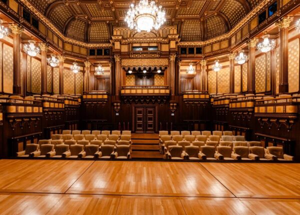 Trupe de teatru în sala Palatului Cotroceni. Nicușor Dan, de Ziua culturii Naționale: „Este un gest firesc prin care deschidem porțile către noile generații de creatori”. FOTO: Administratia Prezidentiala