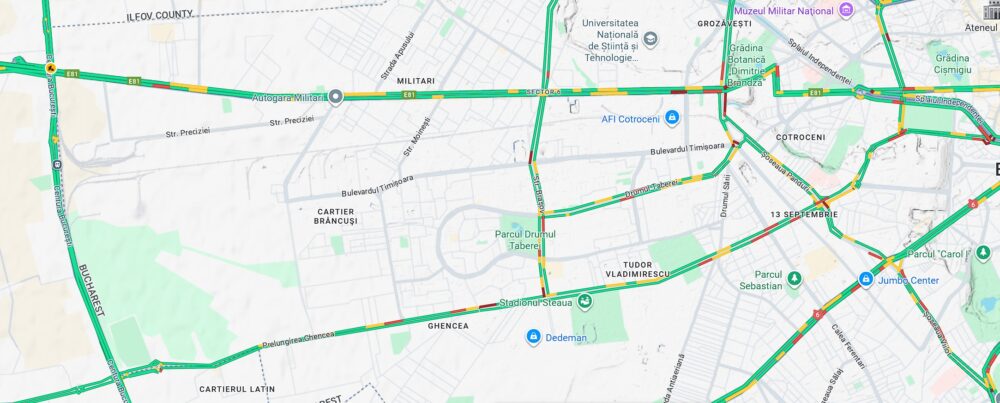 Trafic lejer in Capitală