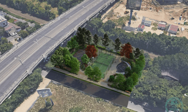 4 terenuri de sport pe un teren viran neamenajat