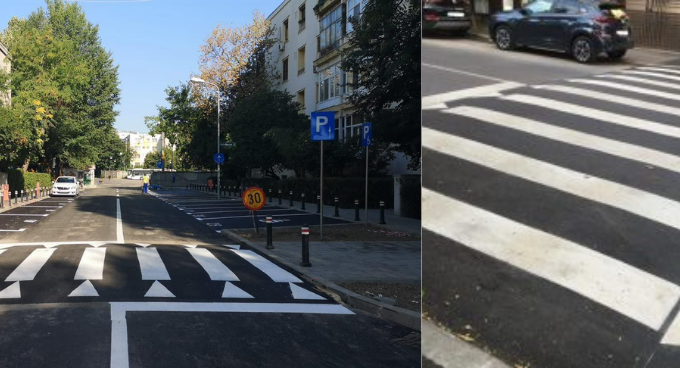 Exemplu de treceri de pietoni înălțate; sursă: Radu Mihaiu, Facebook/ADP Sector 1