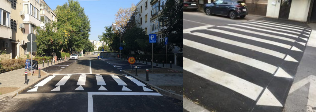 Exemplu de treceri de pietoni înălțate; sursă: Radu Mihaiu, Facebook/ADP Sector 1