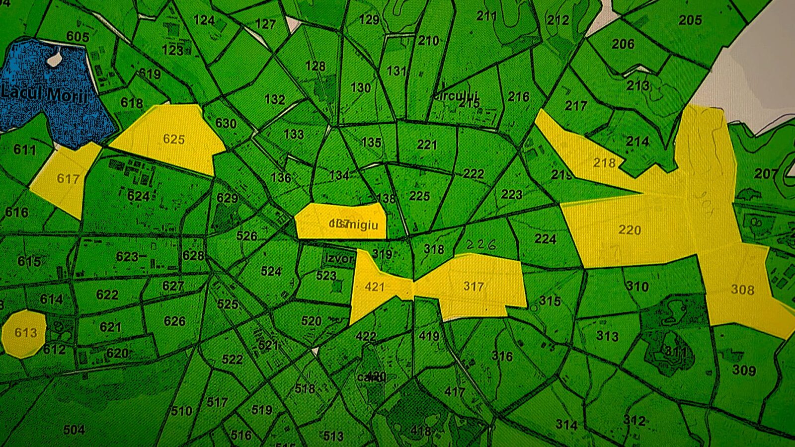 Harta dăunătorilor din Capitală