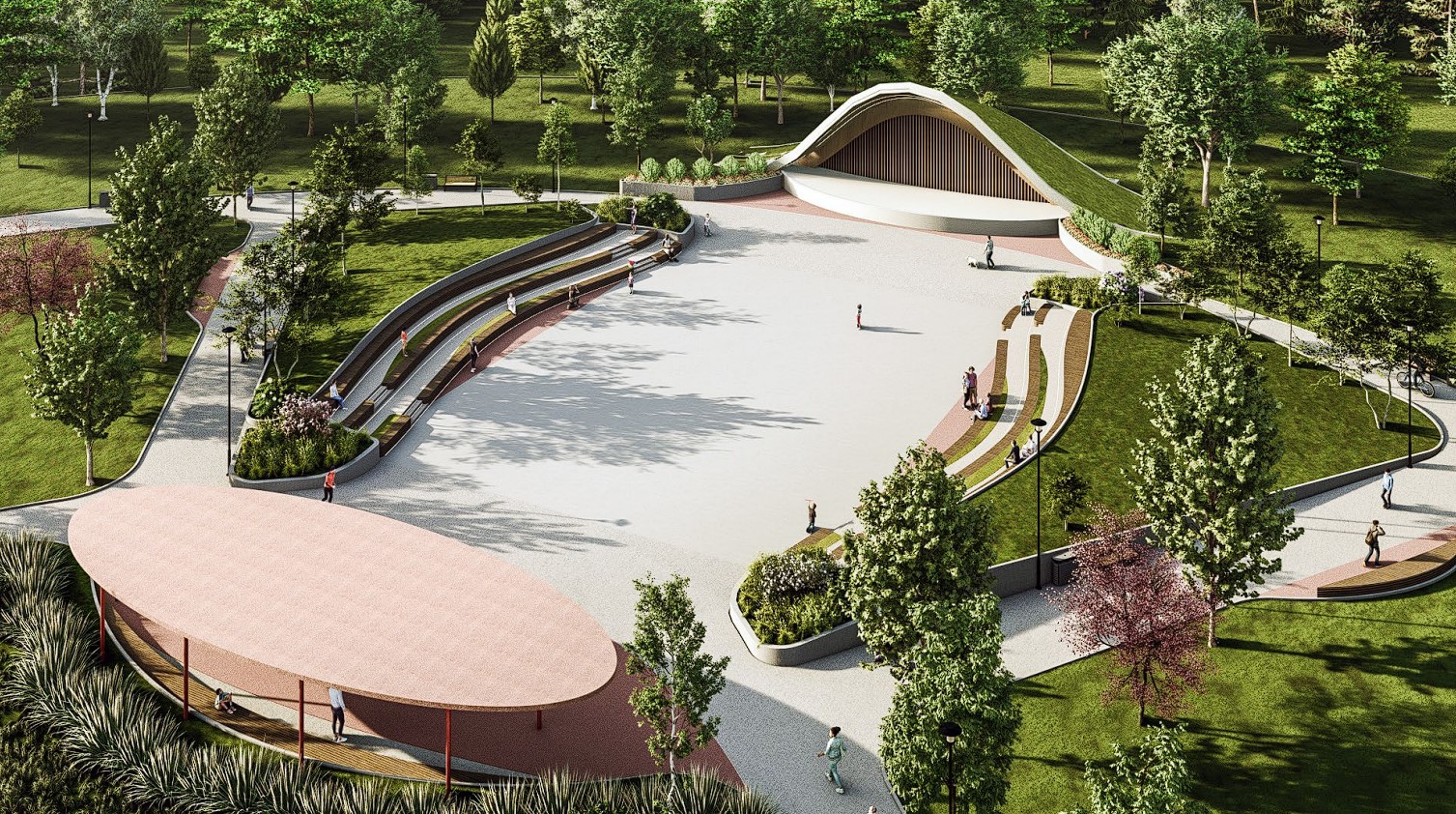 Scenă multifuncțională în Parcul Crângași