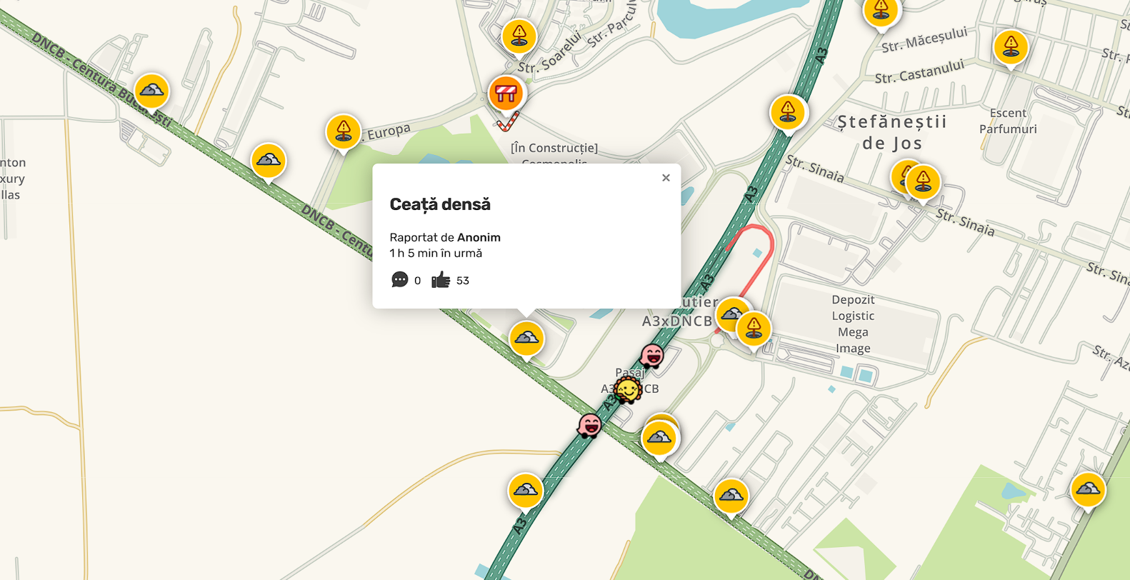 Avertisment Infotrafic din cauza ceții pentru șoferii bucureșteni
