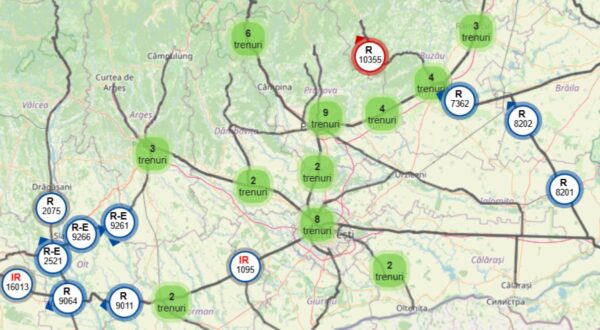 poziția trenului în timp real