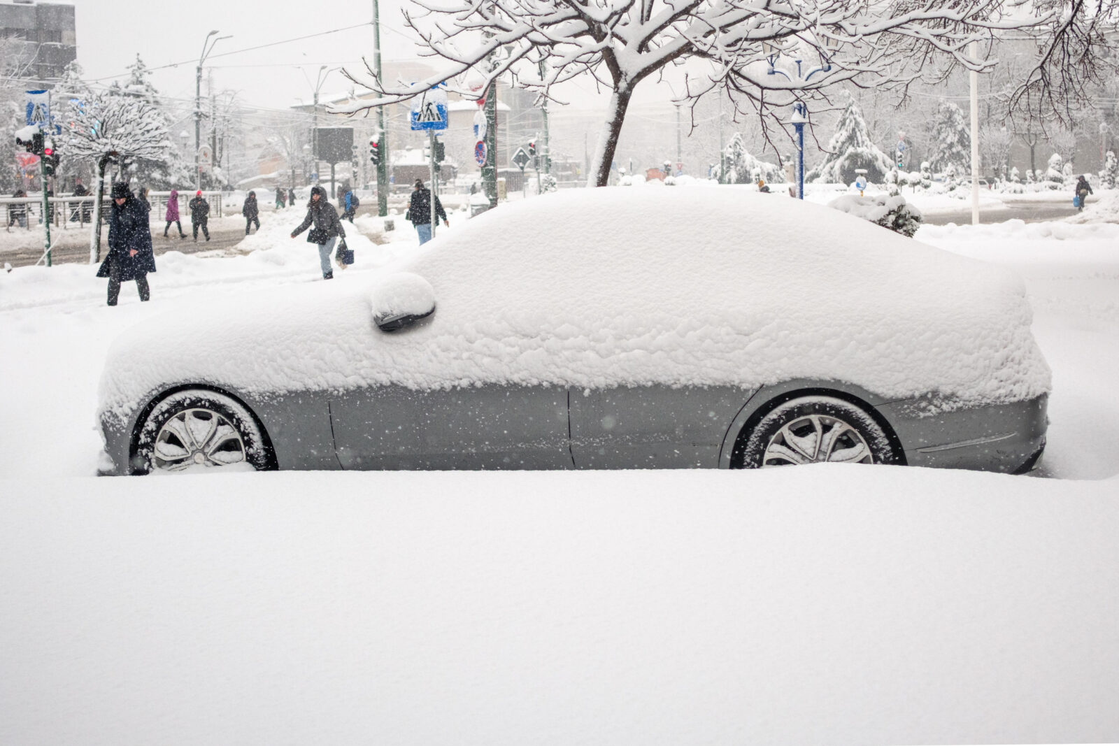 Ninge în București zăpadă