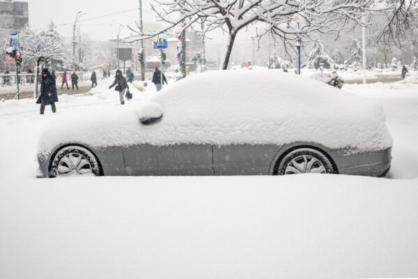 Ninge în București zăpadă