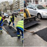 Zeci de străzi din București, pline de gropi după zăpadă. PMB anunță că începe reparațiile