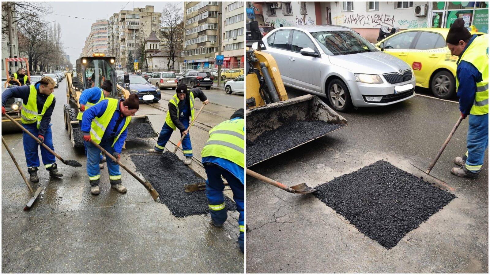 Zeci de străzi din București, pline de gropi după zăpadă. PMB anunță că începe reparațiile