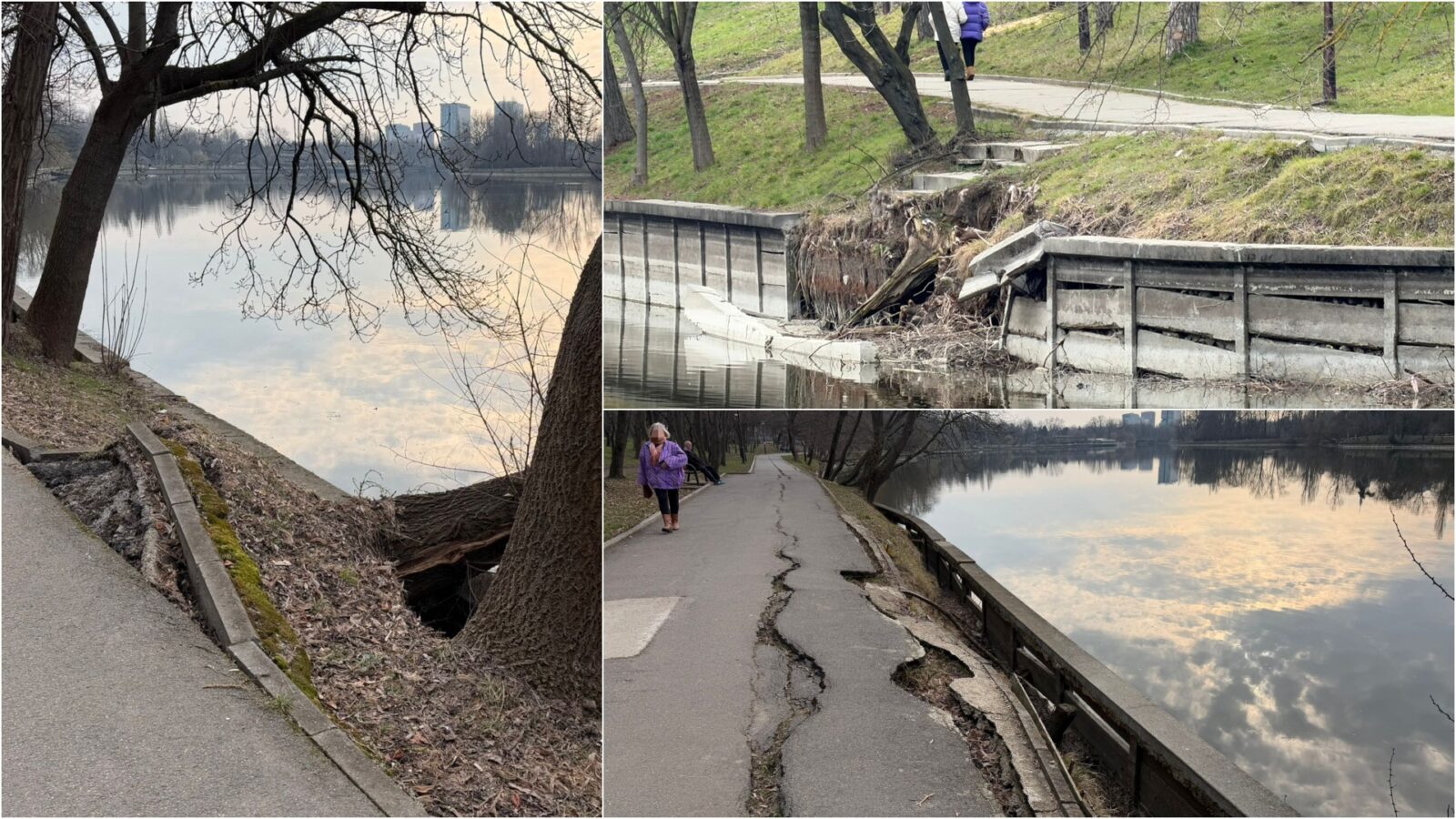 FOTO | Aleile din Parcul Regele Mihai I, tot mai sparte pe măsură ce te îndepărtezi de intrarea principală. Cum arată în capătul opus