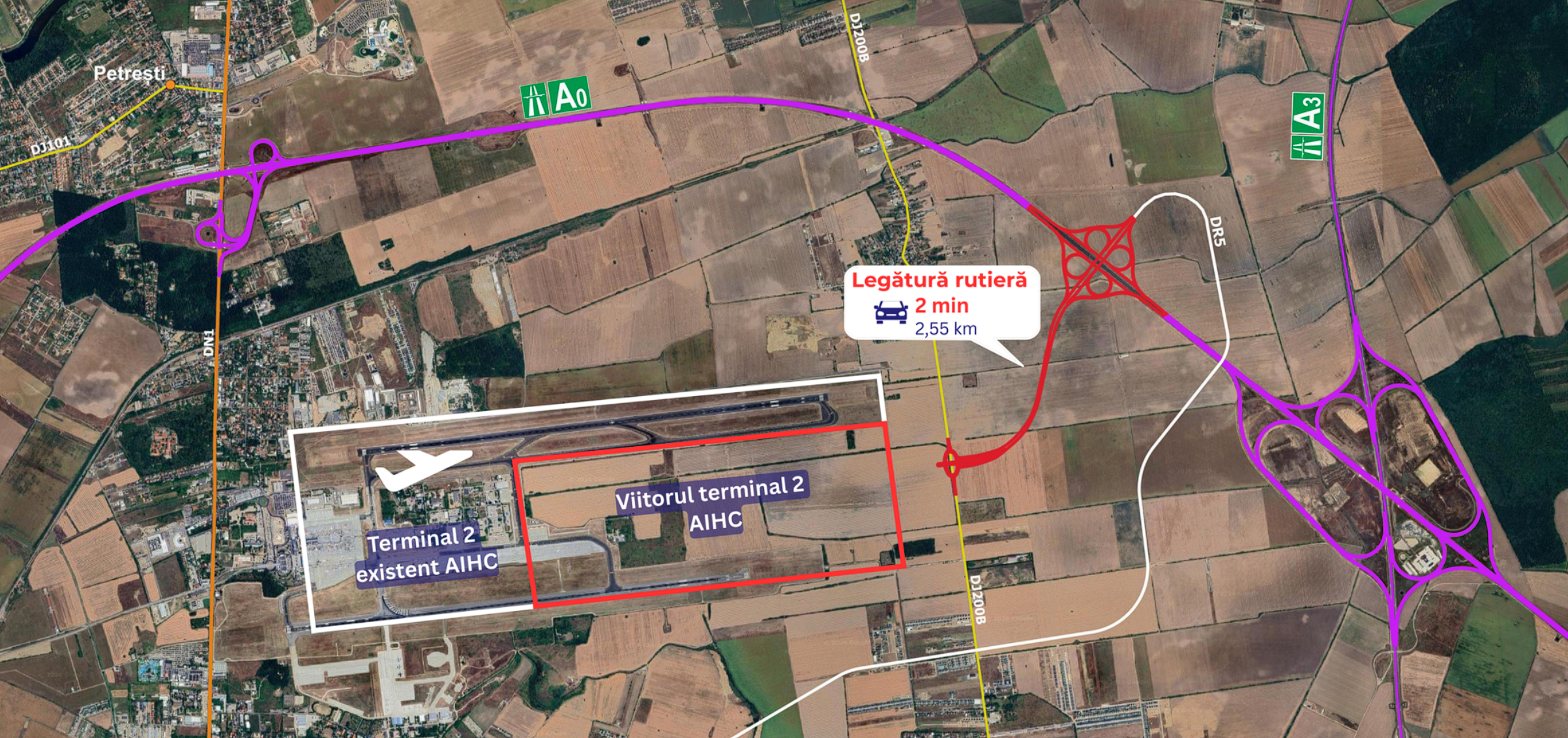 Un nou drum de „două minute”, uitat la proiectarea Autostrăzii București, apare lângă Otopeni. Infrastructura din Nordul Capitalei încă așteaptă finanțări externe