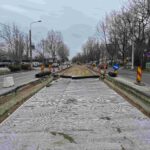 Primele șine noi de tramvai bulevardul Basarabia