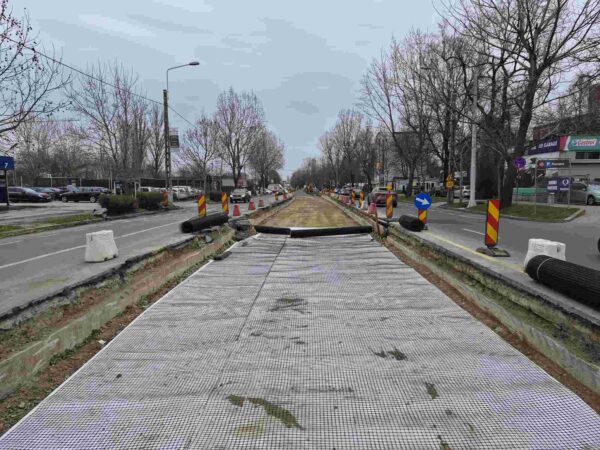 Primele șine noi de tramvai bulevardul Basarabia