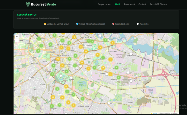 București Verde, platforma prin care poți raporta tăieri ilegale de arbori. Cum funcționează. Foto: Captură de ecran