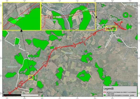 traseul autostrăzii București-Alexandria