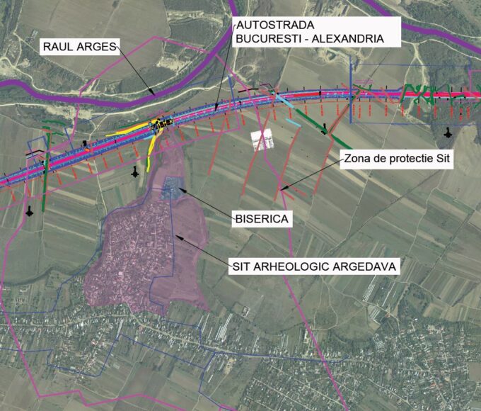 traseul autostrăzii București-Alexandria,