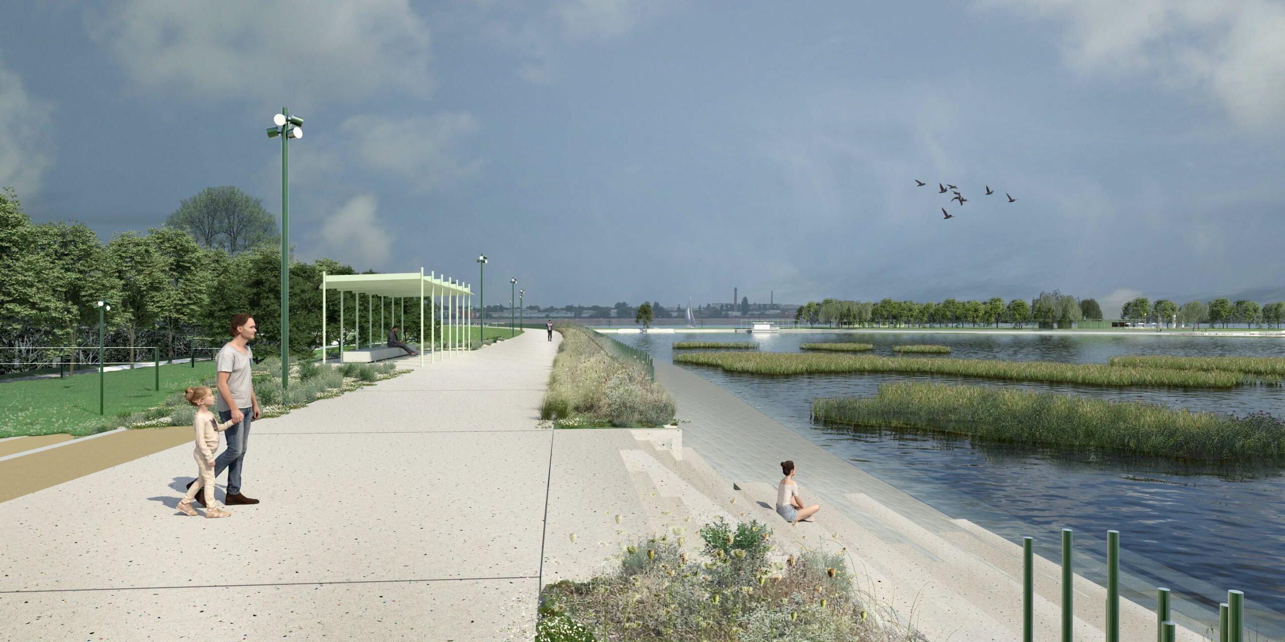 Au început lucrările la Faza a II-a din Parcul Lacul Morii. Promenadă de pe malul nordic va fi cuprinsă între Șoseaua Virtuții și Chiajna