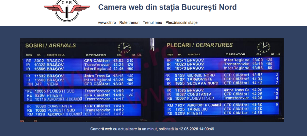 Trenurile de pe ruta Brașov-București înregistrează întârzieri de peste trei ore la Gara de Nord din București