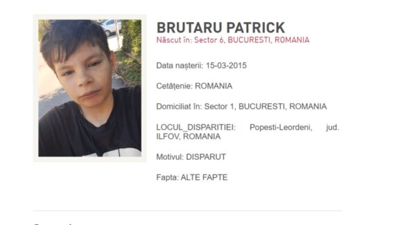 Copil de 11 ani dispărut Popești-Leordeni Ilfov