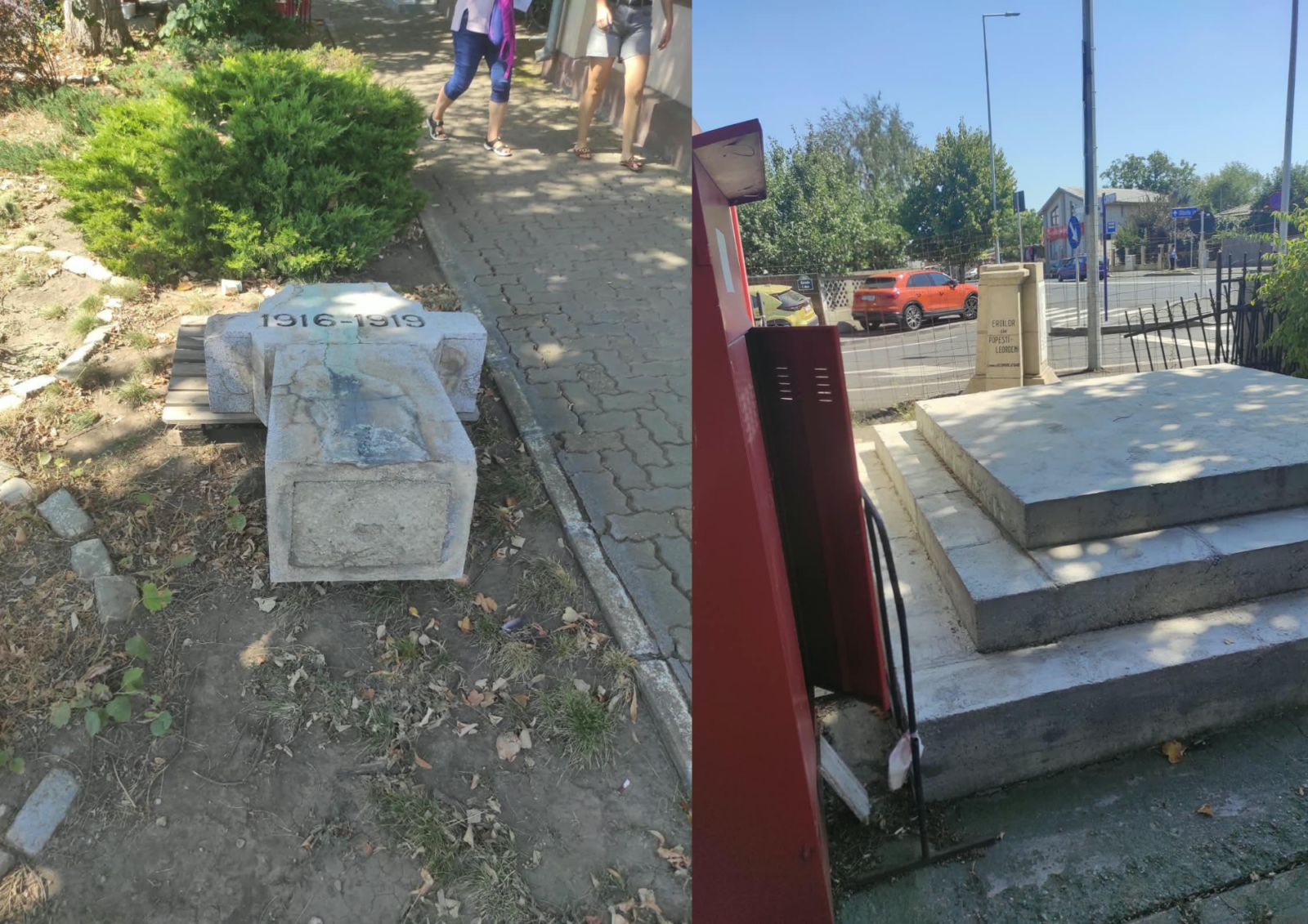 ILFOV | 50.000 de euro pentru un monument nou dedicat eroilor din Popești-Leordeni. Firma care a primit contractul s-a înscris pe SEAP în urmă cu o lună | FOTO: Colaj/Arhiva