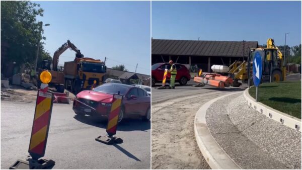 Sensul giratoriu de pe DN7, din Buftea, este aproape gata. Care este stadiul lucrărilor și când ar putea fi dat în trafic
