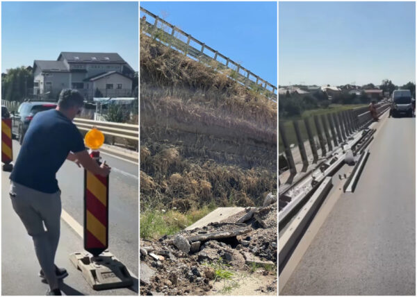 Primarul din Berceni a ieșit în stradă și a oprit lucrările de reparații la pasajul de peste A0