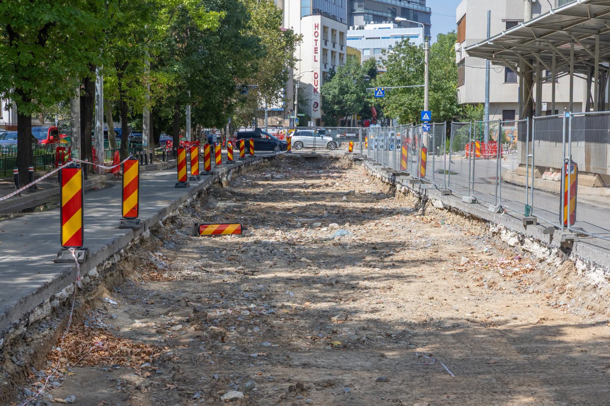 șantierele liniilor de tramvai