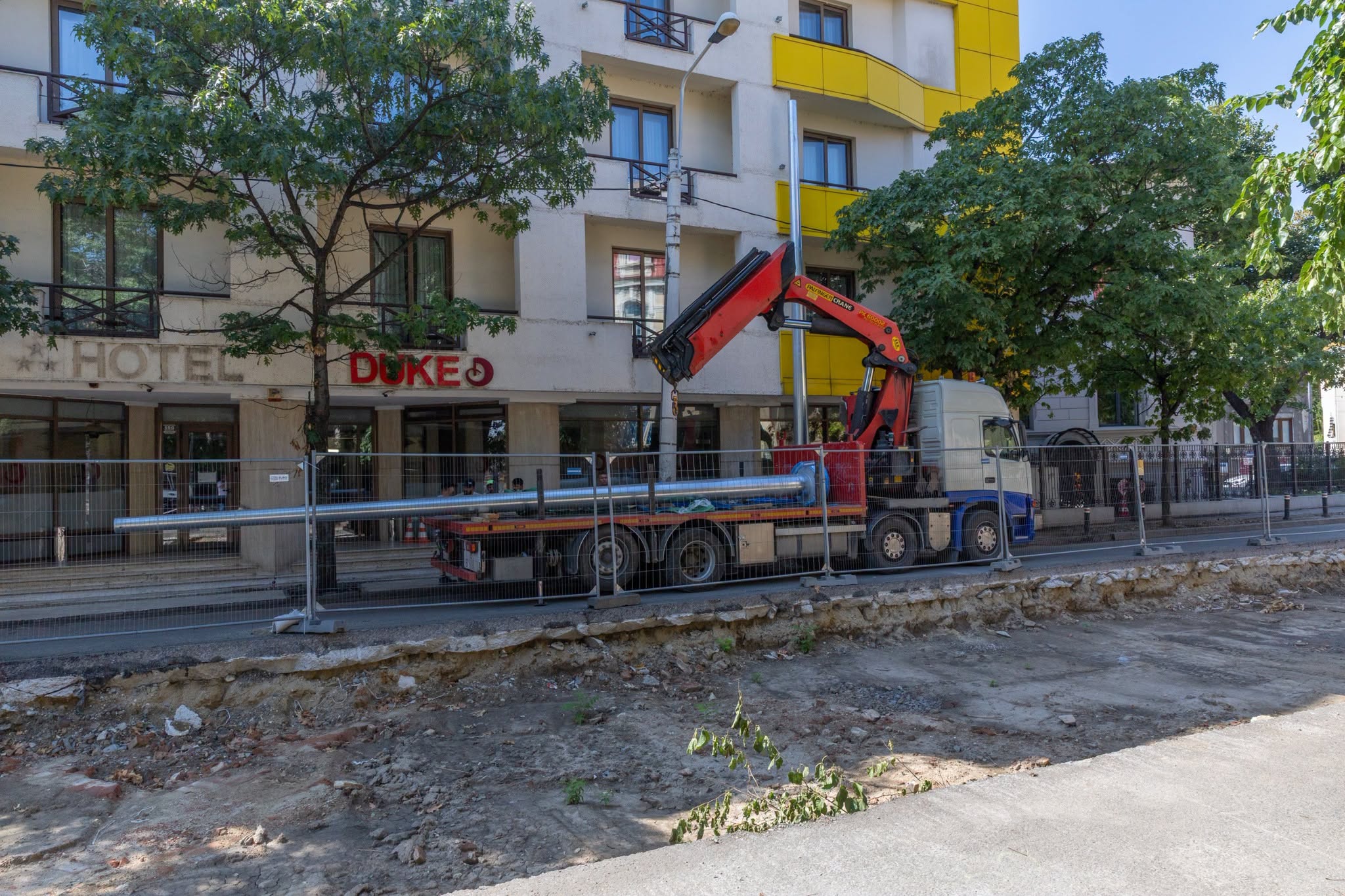 șantierele liniilor de tramvai