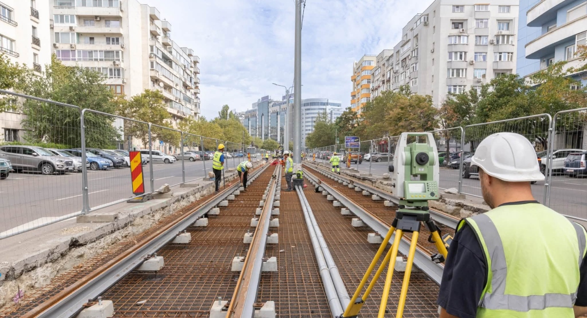 Stadiul lucrărilor Lotul 1 șine de tramvai