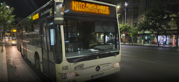 Linia de noapte N103 va avea un traseu modificat de mâine până la finalul lunii octombrie. FOTO: TPBI