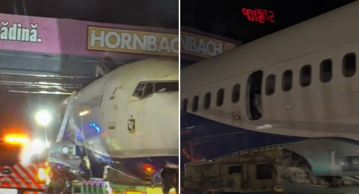 VIDEO | Avion blocat sub pod, pe DN1. Aeronava de pasageri era transportată spre Voluntari