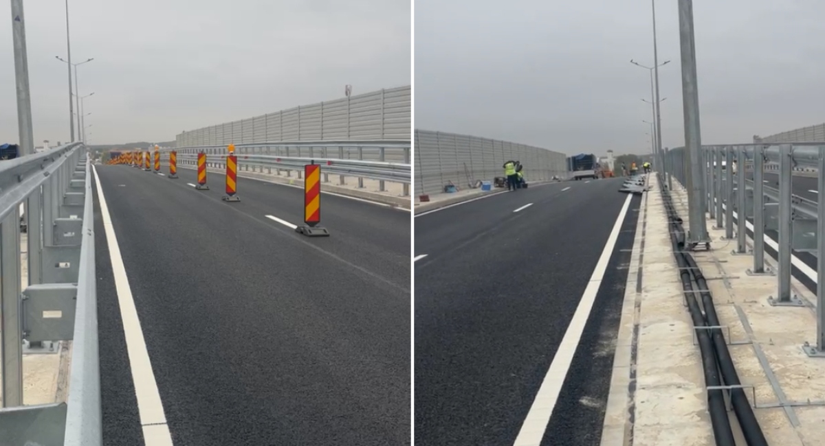 VIDEO | Pasajul DN3 peste Autostrada A0 a fost deschis circulației, doar pe o bandă pe sens